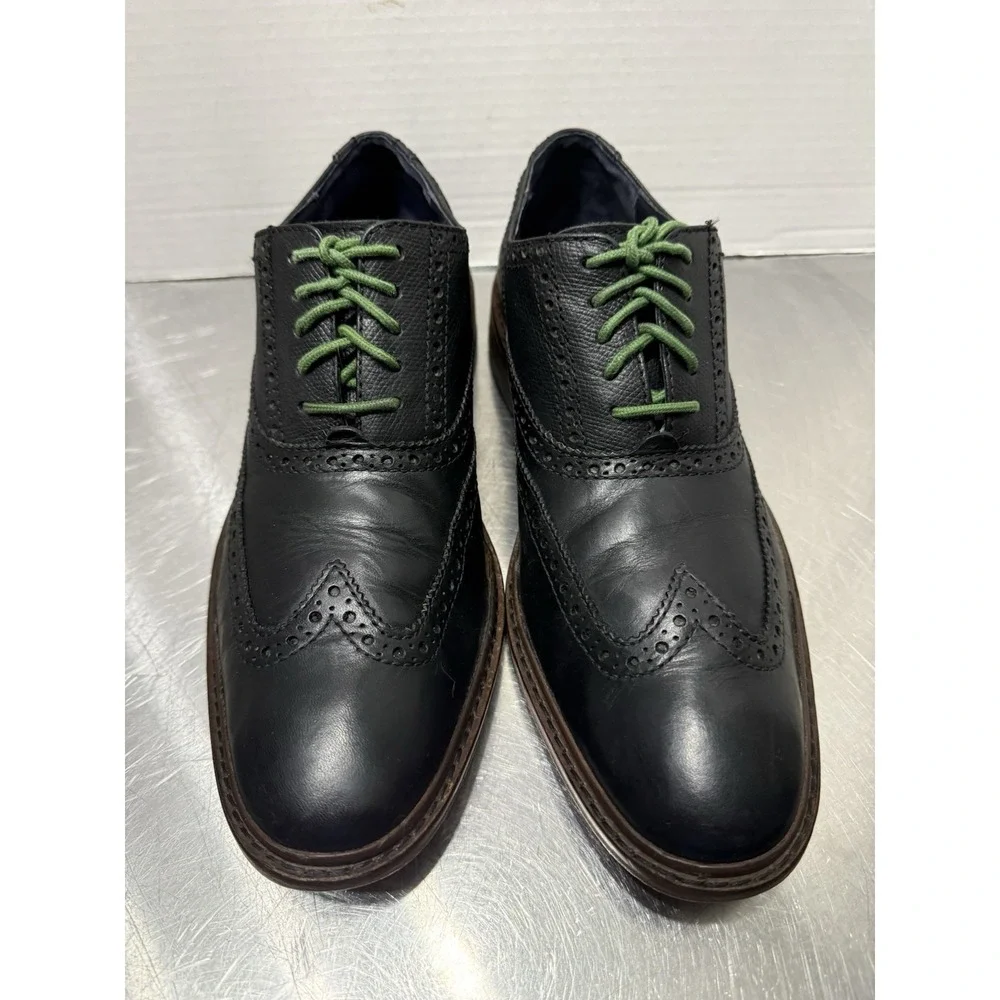 Cole Haan Colton Wingtip Oxford Dress Shoes Black Leather Men's US 9M EU 42